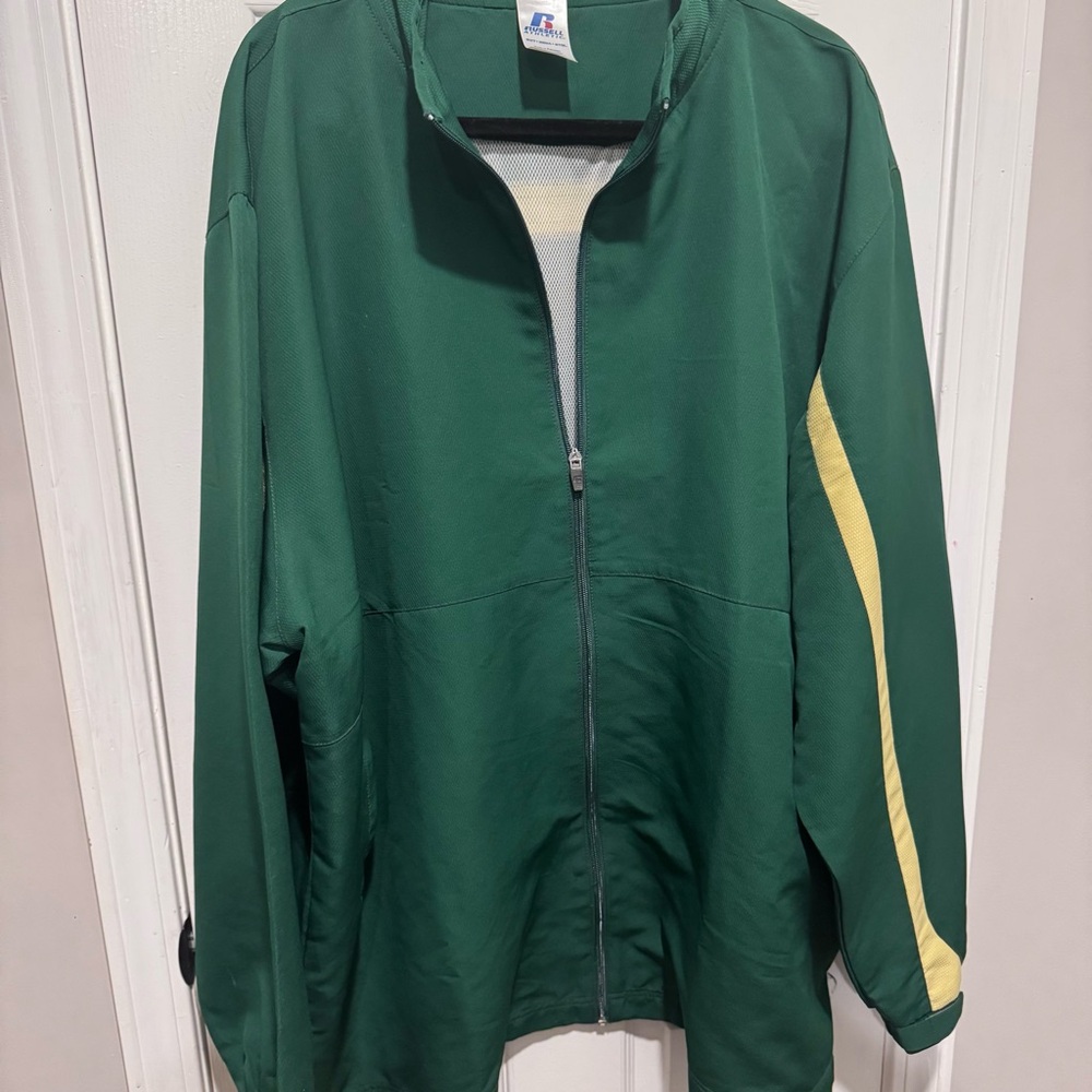 Russell Athletic Green and Yellow Lightweight Jacket